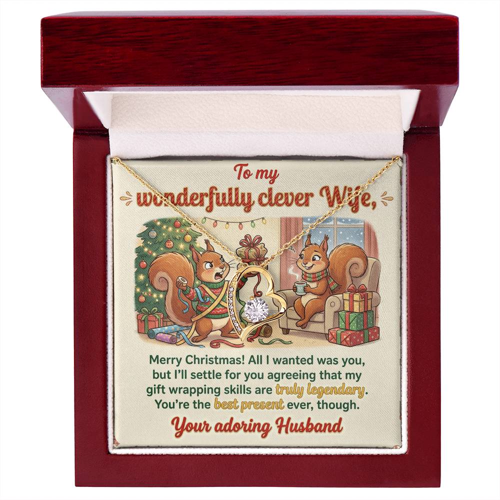 To My Wife Necklace From Husband, Funny Christmas Gift For Her, Romantic Wife Gift - Love Knot Necklace-LKN81966