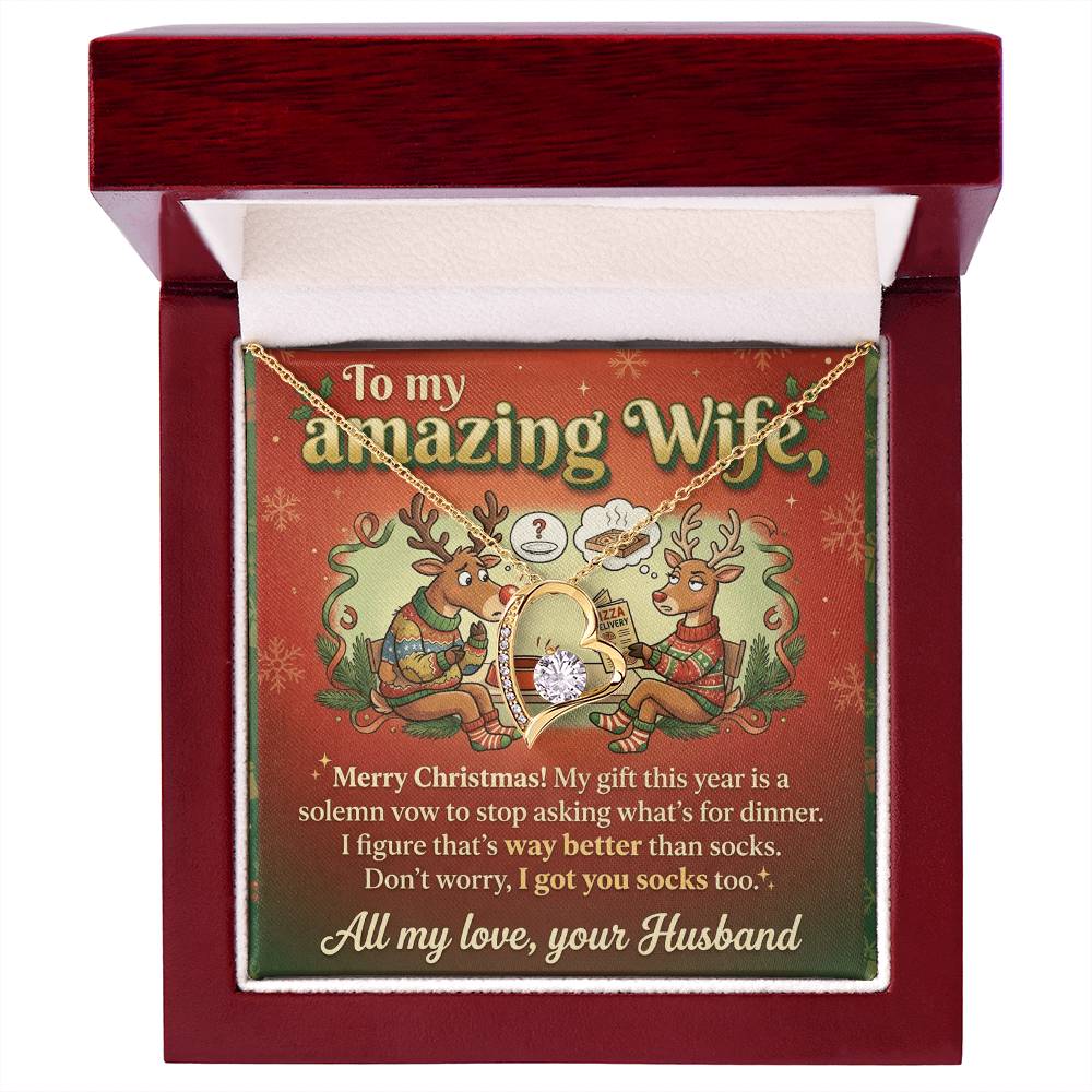 To My Wife Necklace From Husband, Funny Christmas Gift For Her, Romantic Husband To Wife Gift, Love Knot Necklace-LKN49311