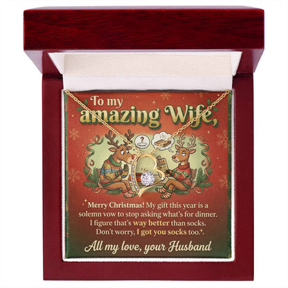 To My Wife Necklace From Husband, Funny Christmas Gift For Her, Romantic Husband To Wife Gift, Love Knot Necklace-LKN49311