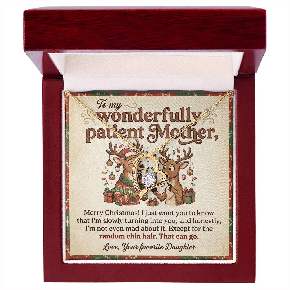 To My Mother Necklace From Daughter, Funny Christmas Gift For Mom, Holiday Gift, Turning Into You Quote, Love Knot Necklace-LKN60637