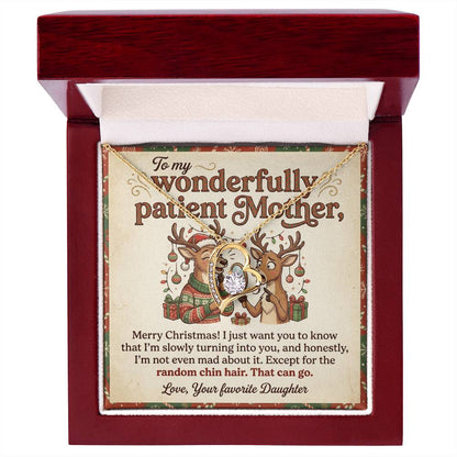 To My Mother Necklace From Daughter, Funny Christmas Gift For Mom, Holiday Gift, Turning Into You Quote, Love Knot Necklace-LKN60637