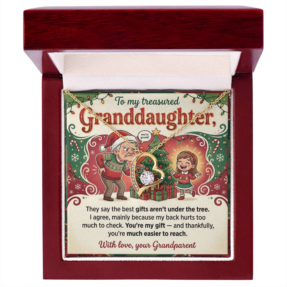 To My Granddaughter Necklace From Grandparent, Funny Christmas Gift, Xmas Present For Granddaughter, Granddaughter Jewelry - Love Knot Necklace-LKN75837