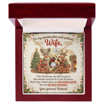 To My Wife Necklace From Husband, Funny Christmas Gift, Holiday Present For Her - Love Knot Necklace-LKN43976