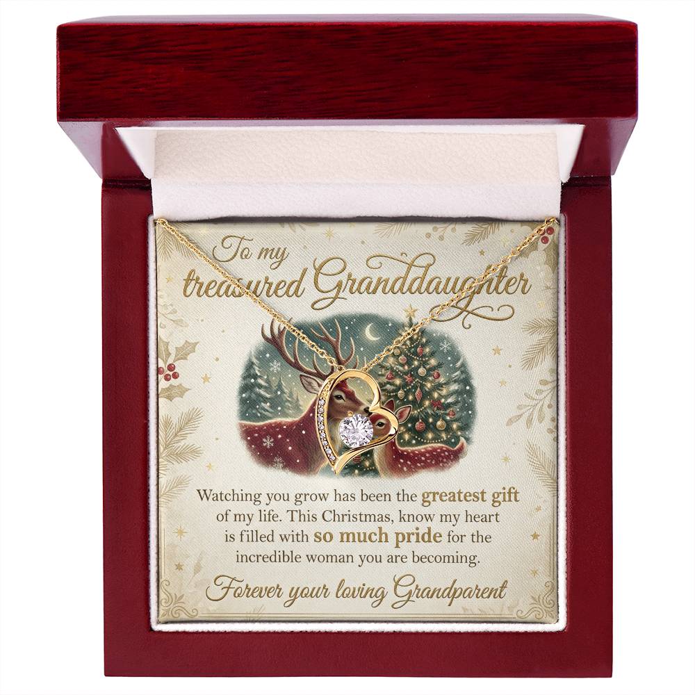 To My Granddaughter Necklace From Grandparent, Christmas Gift For Granddaughter, Grandparent To Granddaughter Gift - Love Knot Necklace-LKN23442