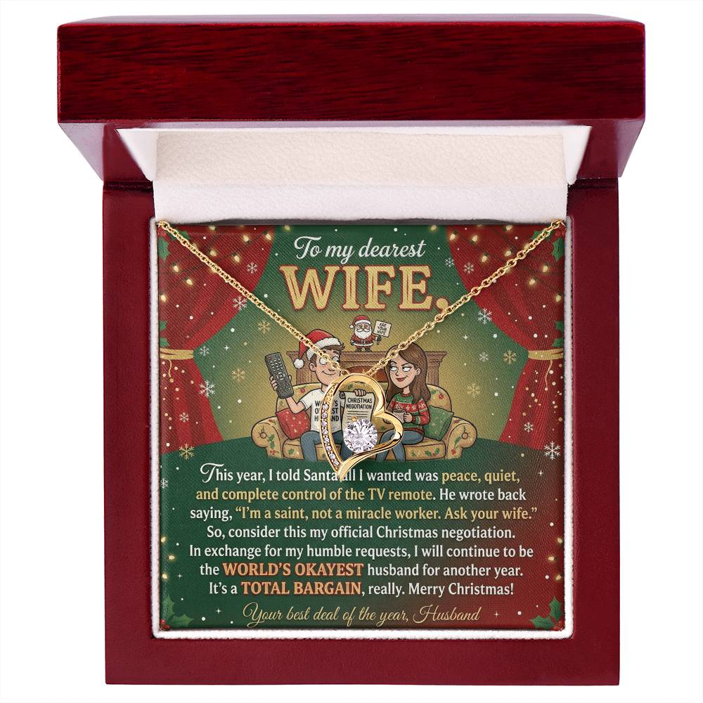 To My Wife Necklace From Husband, Funny Christmas Gift Idea, Holiday Present for Her - Love Knot Necklace-LKN30710