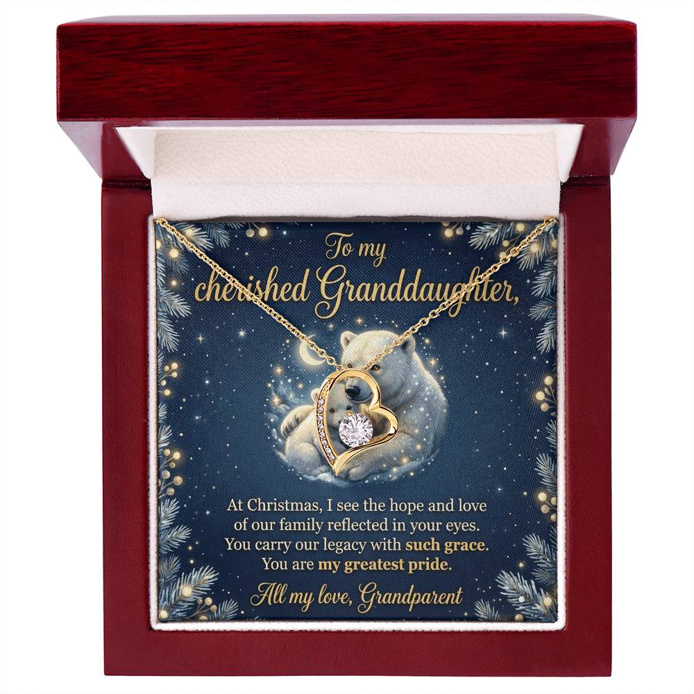 To My Granddaughter Necklace From Grandparent, Christmas Gift, Birthday Present For Her, My Greatest Pride Gift - Love Knot Necklace-LKN63044 (2)