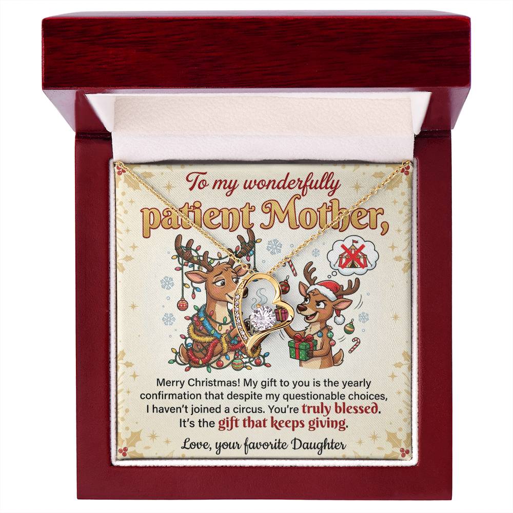 To My Mother Necklace From Daughter, Funny Christmas Gift For Mom, Xmas Present, Birthday Gift - Love Knot Necklace-LKN36317