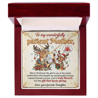 To My Mother Necklace From Daughter, Funny Christmas Gift For Mom, Xmas Present, Birthday Gift - Love Knot Necklace-LKN36317