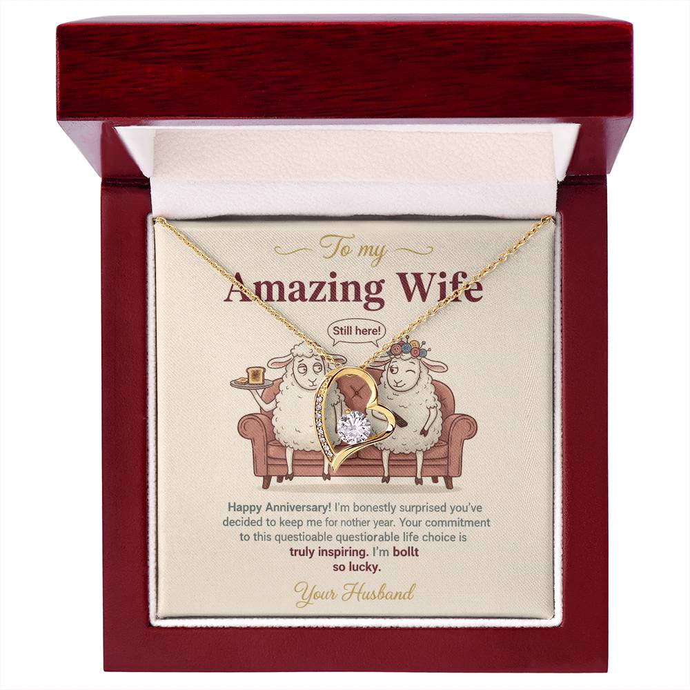 To My Wife Necklace From Husband, Funny Anniversary Gift For Her, Wife Birthday Gift - Love Knot Necklace-LKN50846