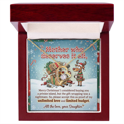 To My Mother Necklace From Daughter, Funny Christmas Gift For Mom, Mother Daughter Christmas Present, Love Knot Necklace-LKN43258