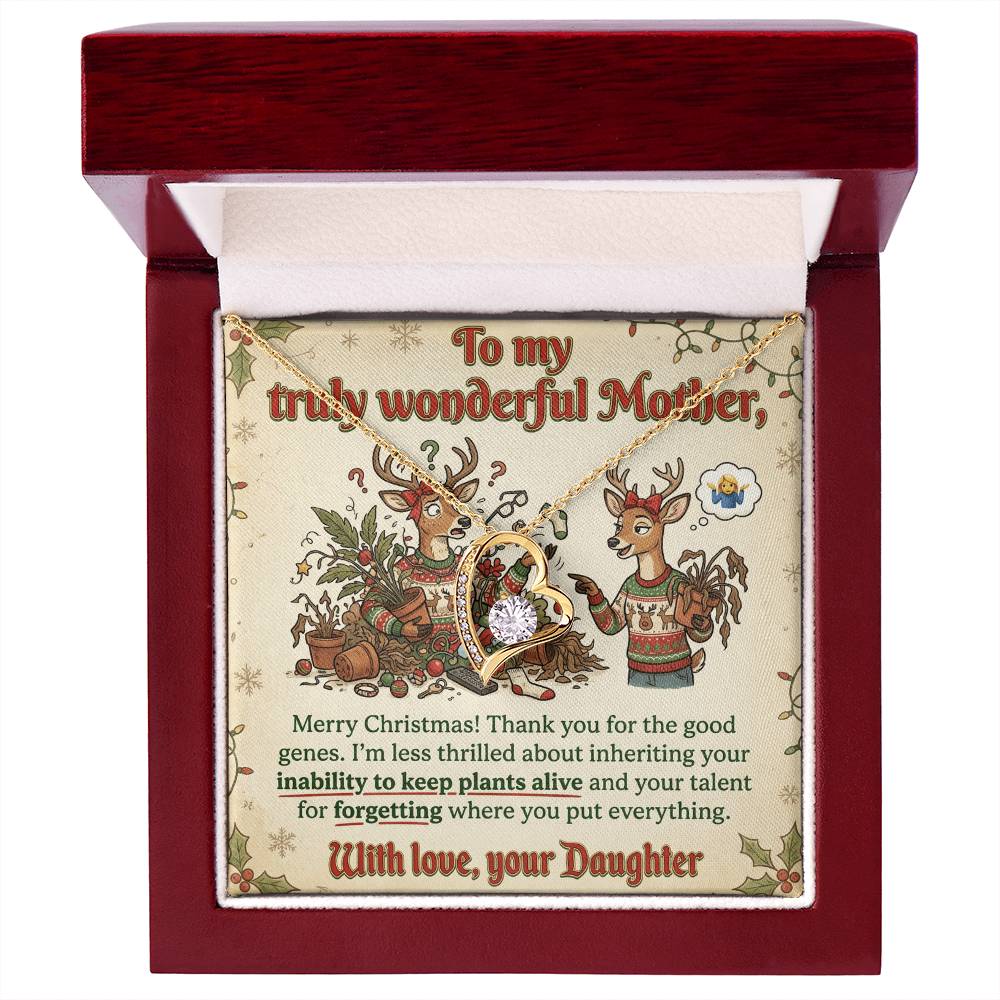 To My Mother Necklace From Daughter, Funny Christmas Gift For Mom, Xmas Present For Her, Love Knot Necklace-LKN53783