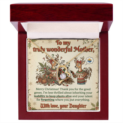 To My Mother Necklace From Daughter, Funny Christmas Gift For Mom, Xmas Present For Her, Love Knot Necklace-LKN53783