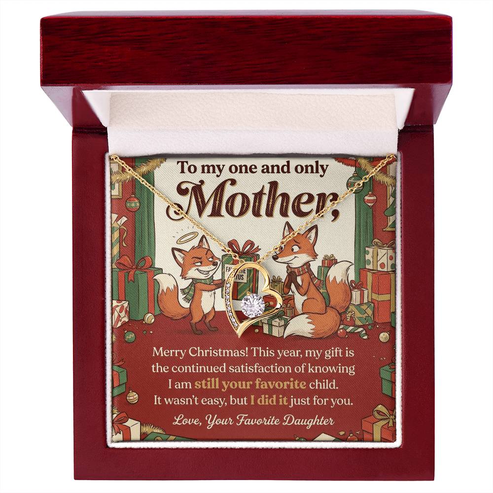 To My Mother Necklace From Daughter, Funny Christmas Gift For Mom, Favorite Child Gift Idea - Love Knot Necklace-LKN51122