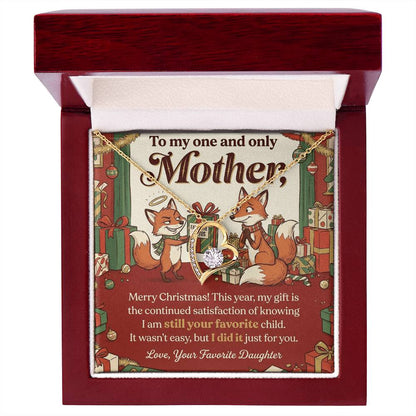 To My Mother Necklace From Daughter, Funny Christmas Gift For Mom, Favorite Child Gift Idea - Love Knot Necklace-LKN51122