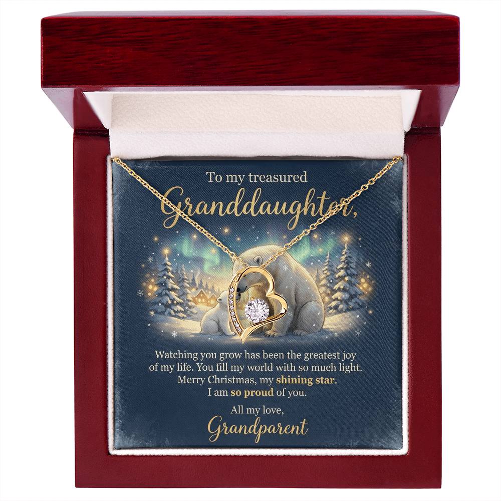 To My Granddaughter Necklace From Grandparent, Merry Christmas Gift, Sentimental Xmas Present, Love Knot Necklace-LKN59789