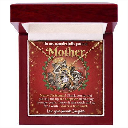 To My Mother Necklace From Daughter, Funny Christmas Gift, Birthday Gift for Mom from Daughter - Love Knot Necklace-LKN74211