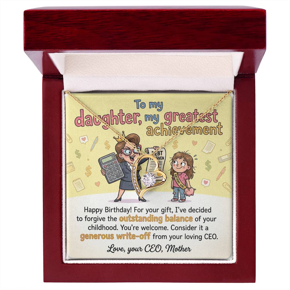 To My Daughter Necklace From Mother, Funny Happy Birthday Gift, CEO Mom Gift For Her - Love Knot Necklace-LKN28995