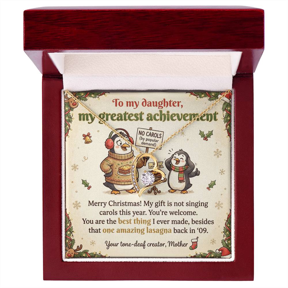 To My Daughter Necklace From Mother, Funny Christmas Gift, Best Thing I Ever Made, Xmas Present From Mom, Love Knot Necklace-LKN24923