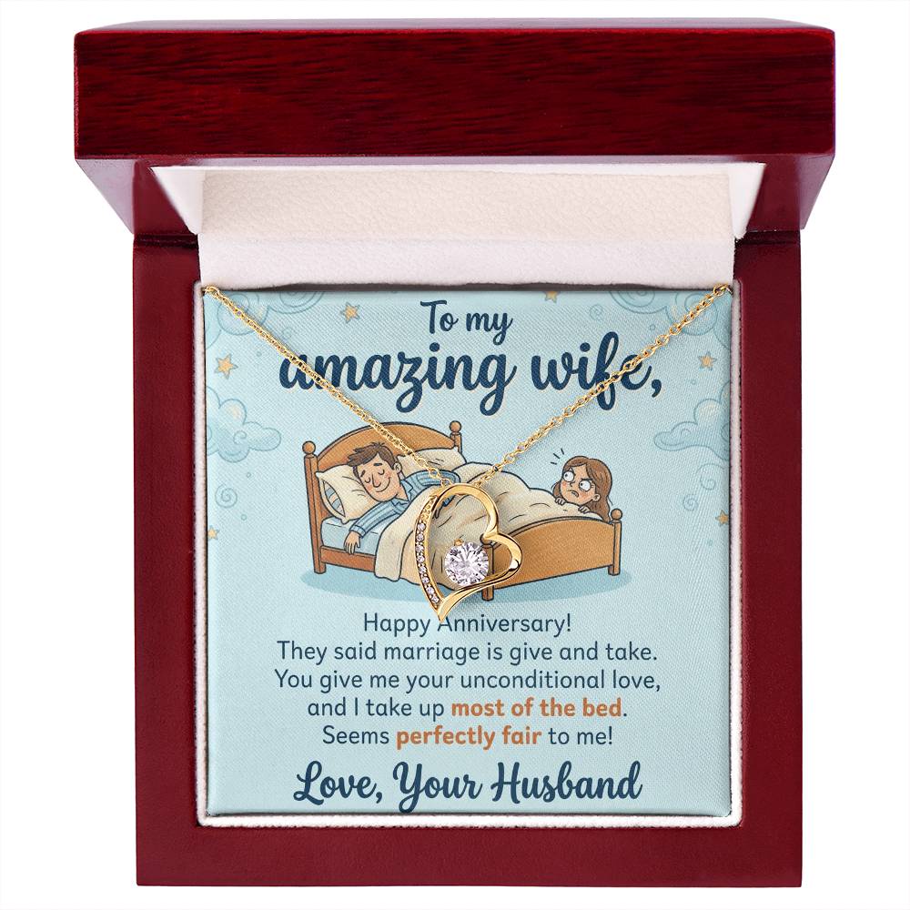 To My Wife Necklace From Your Husband, Funny Anniversary Gift for Her, Marriage Present - Love Knot Necklace-LKN15124