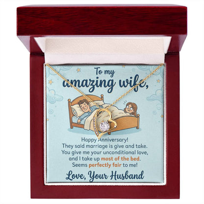 To My Wife Necklace From Your Husband, Funny Anniversary Gift for Her, Marriage Present - Love Knot Necklace-LKN15124