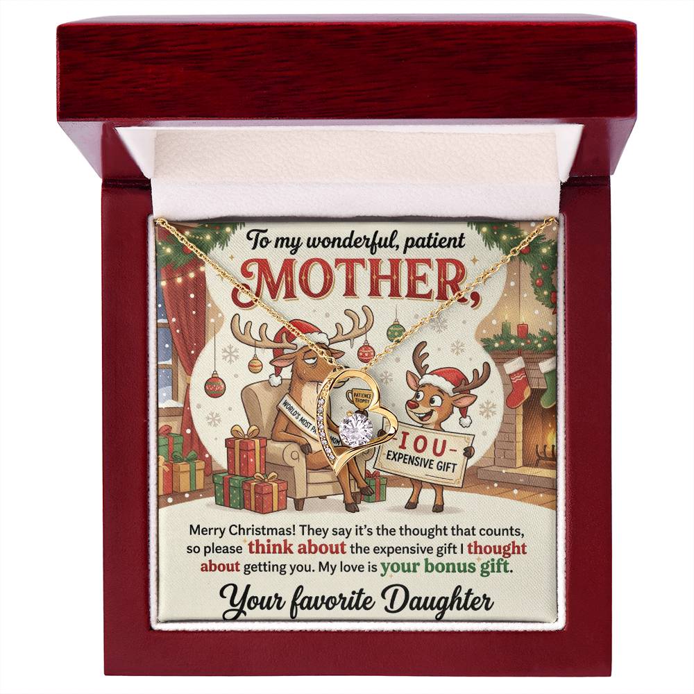 To My Mother Necklace From Daughter, Funny Christmas Gift For Mom, Birthday Present, Mother Daughter Gift, Love Knot Necklace-LKN13045