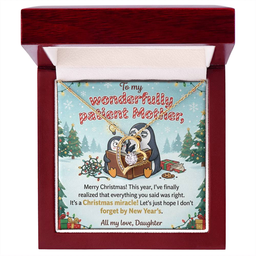 To My Mother Necklace From Daughter, Funny Christmas Gift for Mom, Mom Birthday Gift, Love Knot Necklace-LKN83182