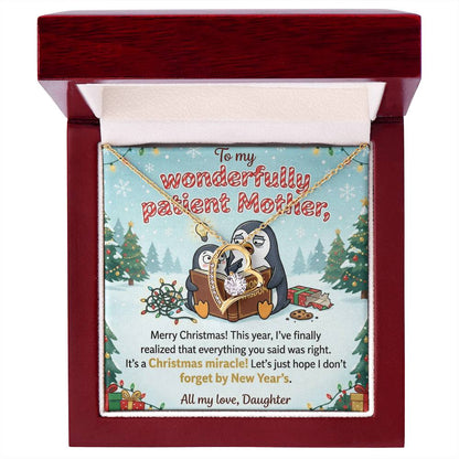 To My Mother Necklace From Daughter, Funny Christmas Gift for Mom, Mom Birthday Gift, Love Knot Necklace-LKN83182