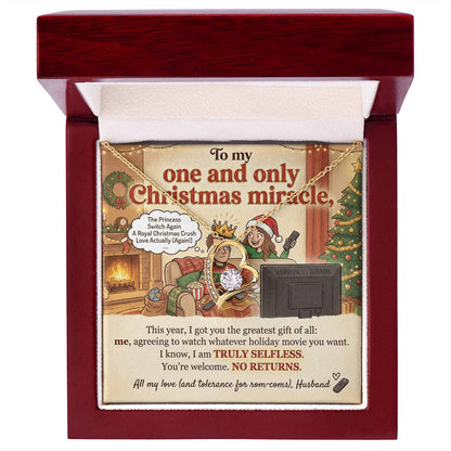 To My Wife Necklace From Husband, Funny Christmas Gift, Holiday Present for Her, Romantic Gift for Wife - Love Knot Necklace-LKN65965