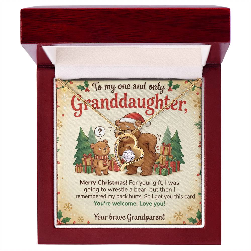 To My Granddaughter Necklace From Grandparent, Funny Christmas Gift, Granddaughter Christmas Present, Sentimental Gift - Love Knot Necklace-LKN36805