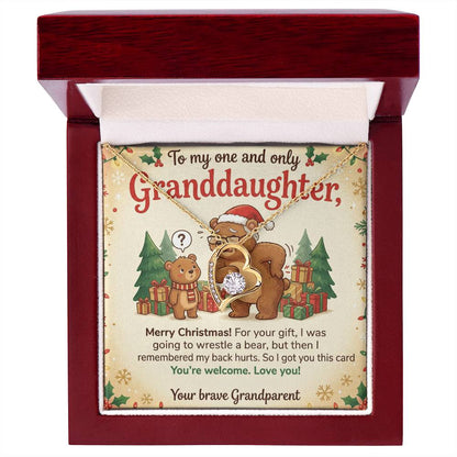 To My Granddaughter Necklace From Grandparent, Funny Christmas Gift, Granddaughter Christmas Present, Sentimental Gift - Love Knot Necklace-LKN36805