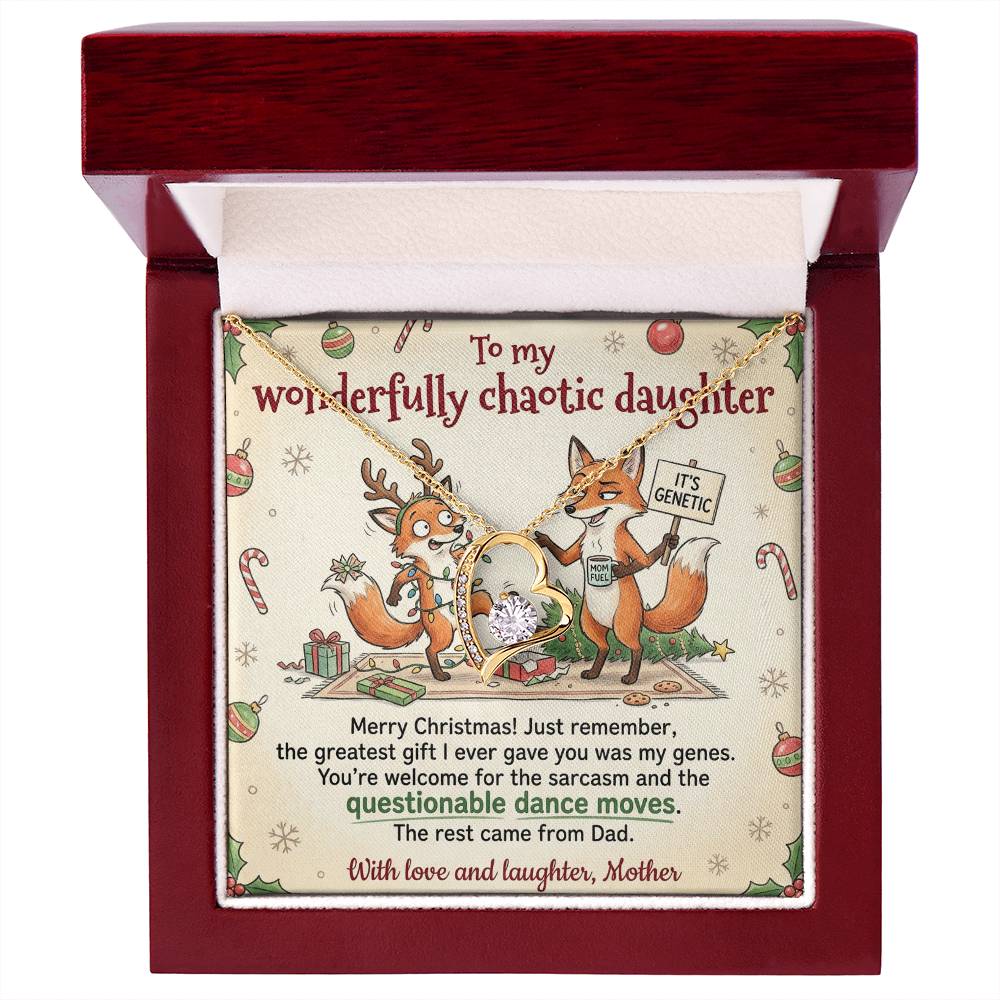 To My Daughter Necklace From Mother, Funny Christmas Gift for Daughter, Daughter Christmas Present, Love Knot Necklace-LKN63275