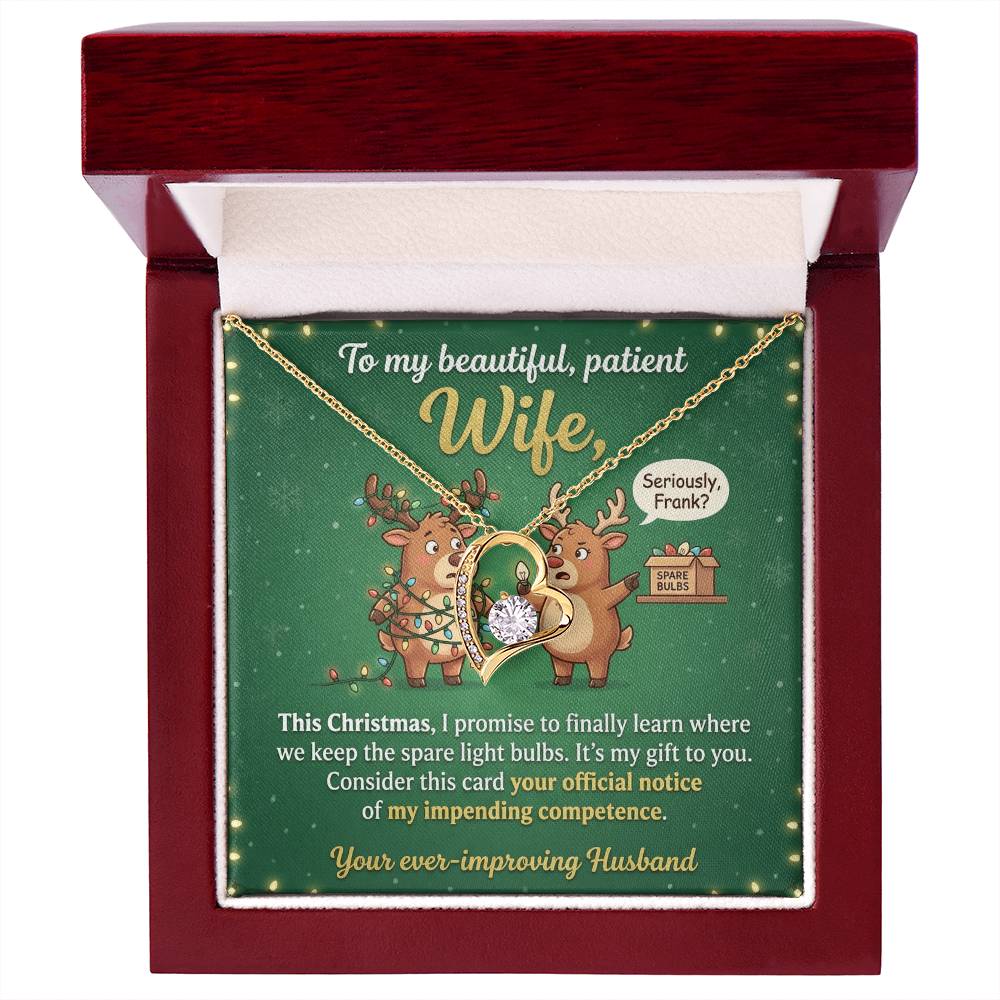To My Wife Necklace From Husband - Funny Christmas Gift For Her, Holiday Gift, Love Knot Necklace-LKN97289