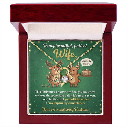 To My Wife Necklace From Husband - Funny Christmas Gift For Her, Holiday Gift, Love Knot Necklace-LKN97289