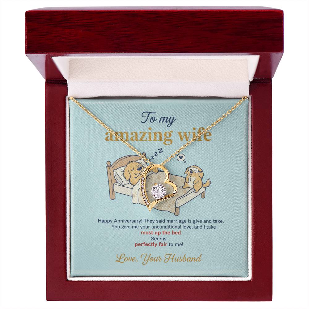 To My Wife Necklace From Husband, Happy Anniversary Gift, Funny Marriage Gift For Wife - Love Knot Necklace-LKN51197