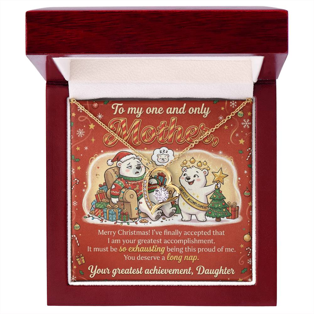 To My Mother Necklace From Daughter, Funny Christmas Gift for Mom, Birthday Present - Love Knot Necklace-LKN12082