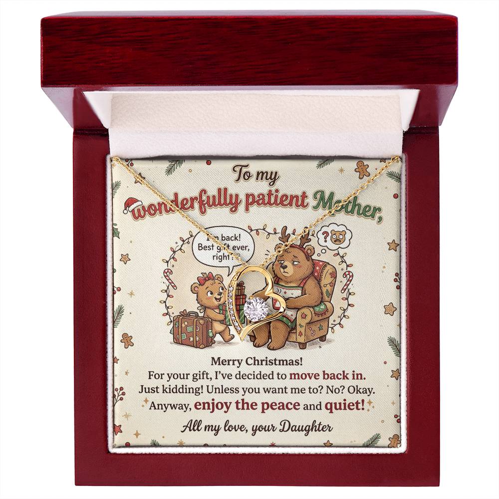 To My Mother Necklace From Daughter - Funny Christmas Gift For Mom, Holiday Present, Love Knot Necklace-LKN88179