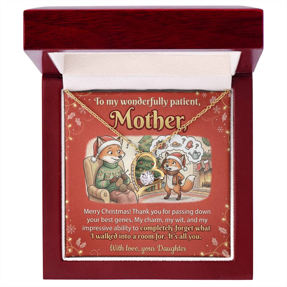 To My Mother Necklace From Daughter, Funny Christmas Gift for Mom, Xmas Present, Sentimental Gift from Daughter, Love Knot Necklace-LKN34947