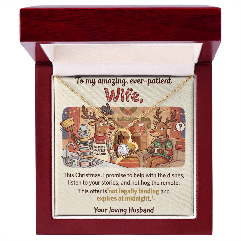 To My Wife Necklace From Husband, Funny Christmas Gift for Wife, Anniversary, Birthday Gift - Love Knot Necklace-LKN88569