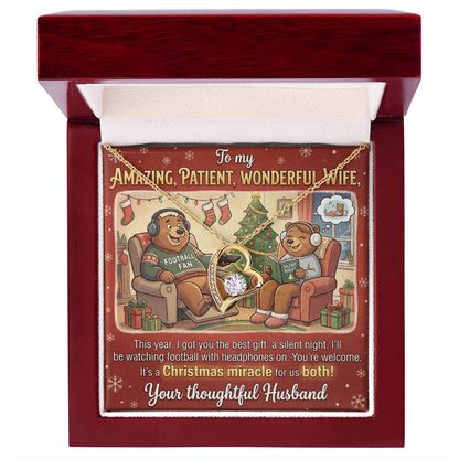 To My Wife Necklace From Husband, Funny Christmas Gift for Her, Xmas Romantic Gift - Love Knot Necklace-LKN73723