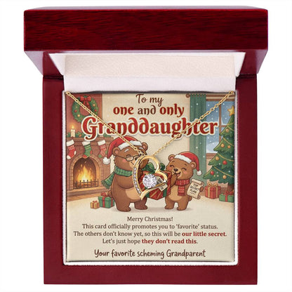 To My Granddaughter Necklace From Grandparent, Favorite Granddaughter Christmas Gift, Holiday Present for Her - Love Knot Necklace-LKN97259