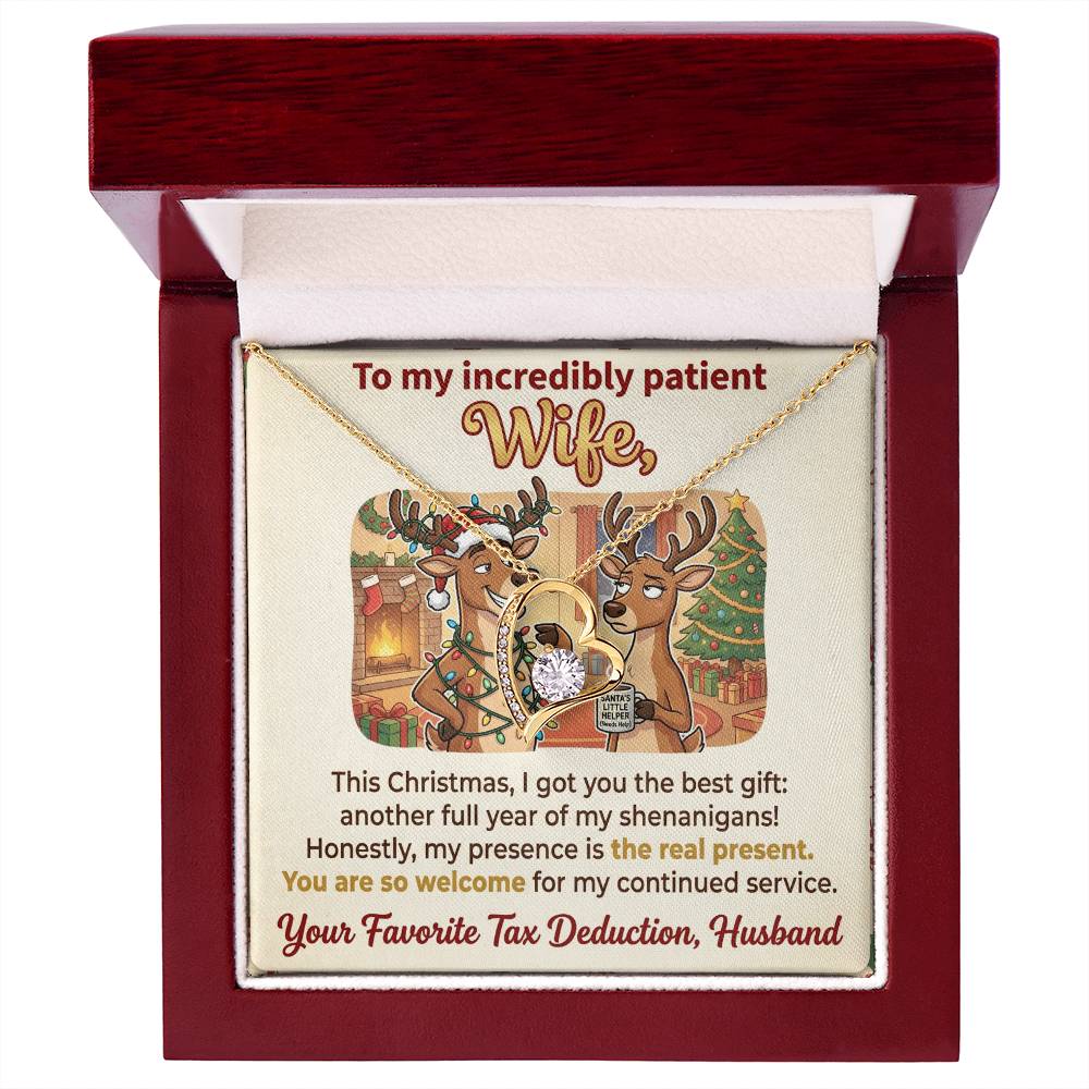 To My Wife Necklace From Husband, Funny Christmas Gift, Holiday Present for Her - Love Knot Necklace-LKN64416