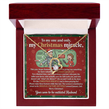 To My Wife Necklace From Husband, Funny Christmas Gift, Holiday Present for My One and Only, Christmas Miracle - Love Knot Necklace-LKN96385