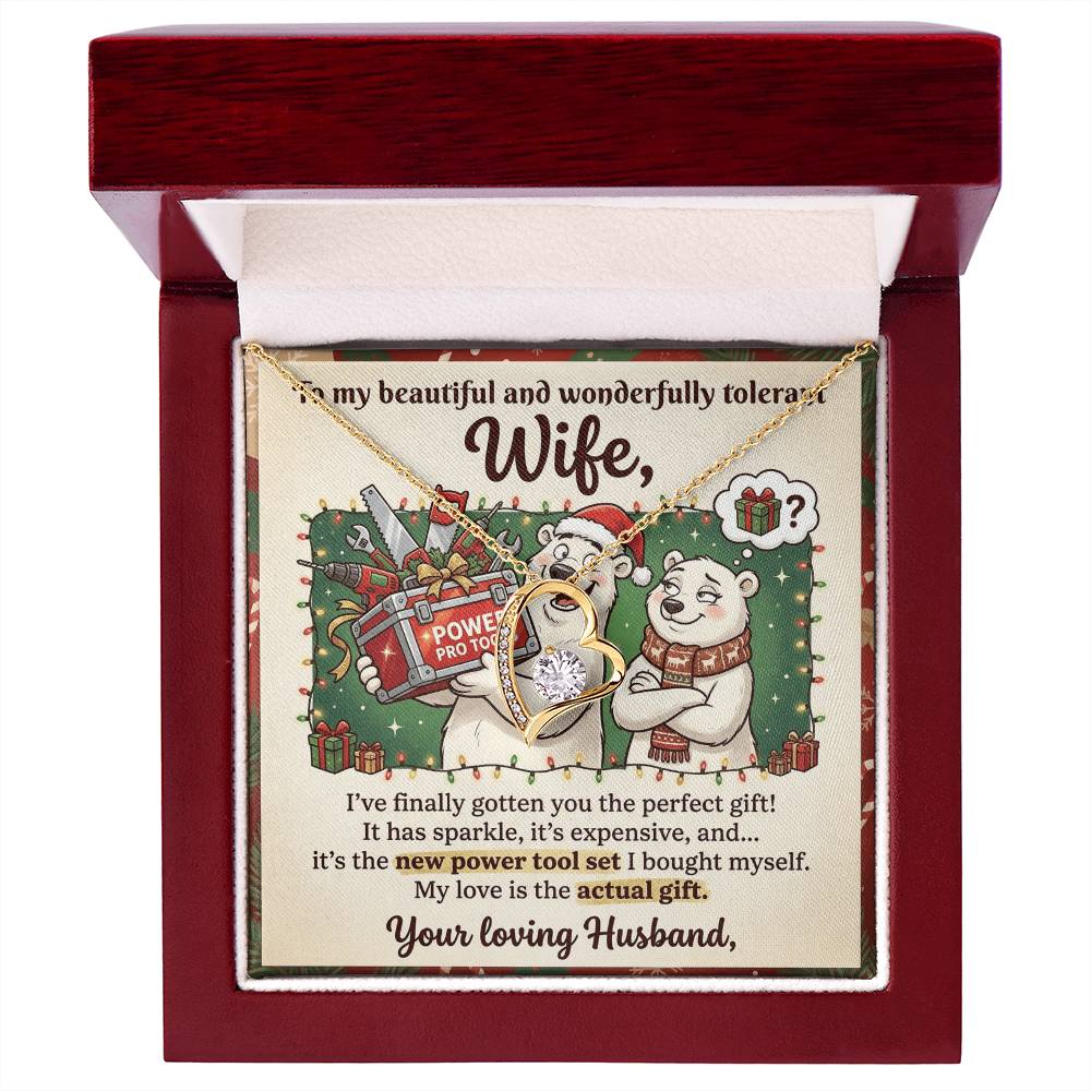 To My Wife Necklace From Husband, Funny Christmas Gift, Humorous Birthday Present for Her, Love Knot Necklace-LKN61772