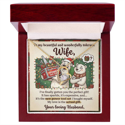 To My Wife Necklace From Husband, Funny Christmas Gift, Humorous Birthday Present for Her, Love Knot Necklace-LKN61772