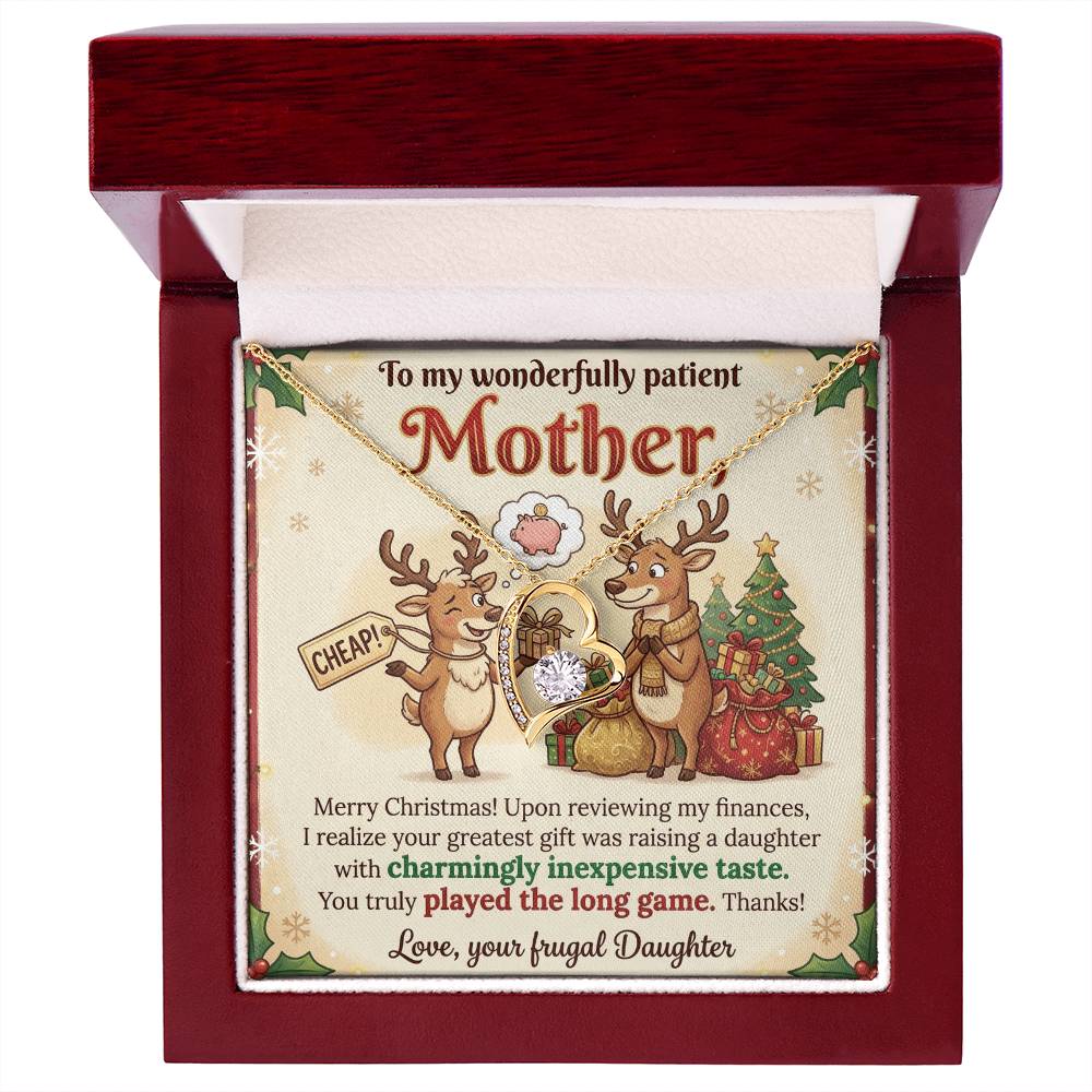 To My Mother Necklace From Daughter, Funny Christmas Gift, Mom Gift for Christmas, Merry Christmas Mom - Love Knot Necklace-LKN61313