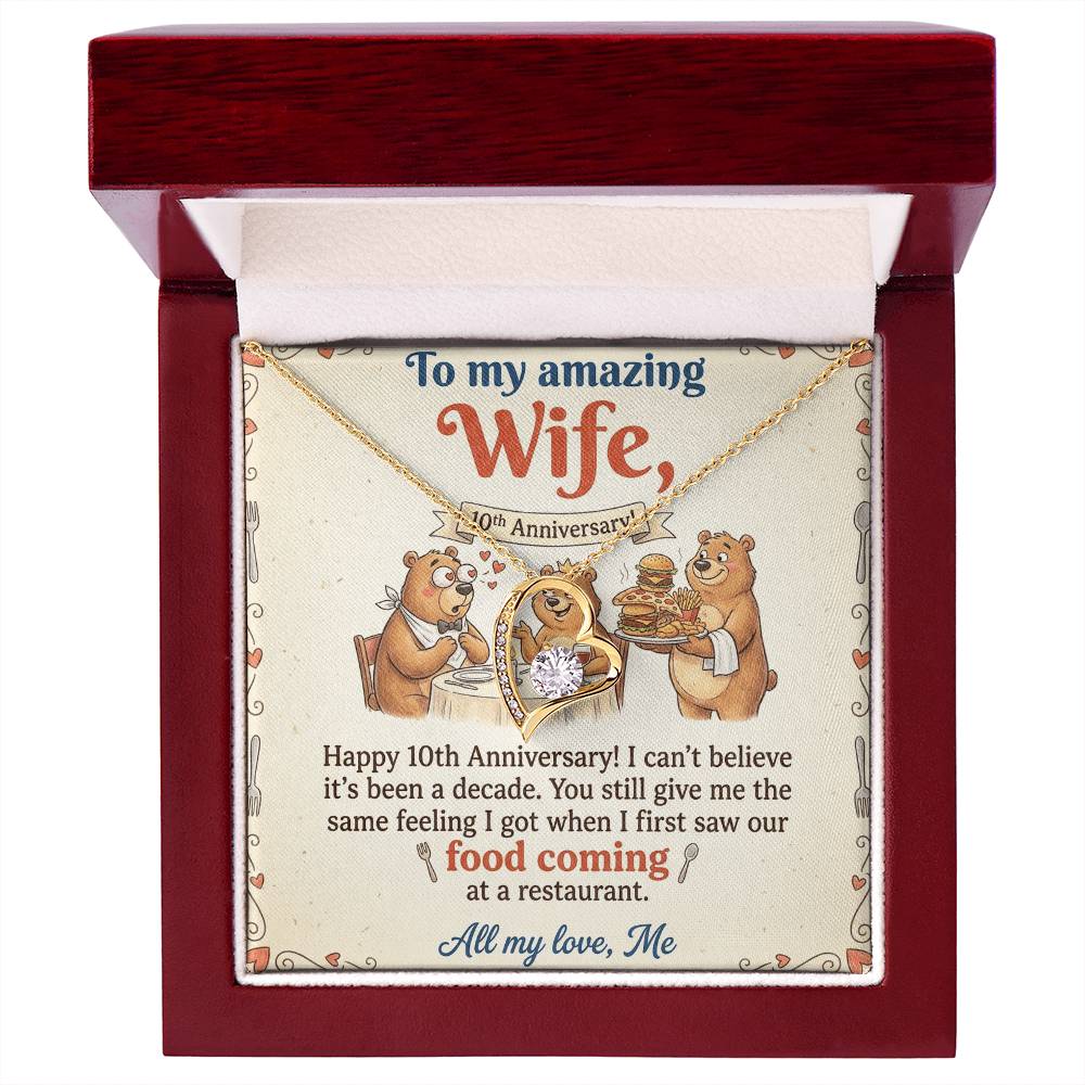 To My Wife Necklace From Husband, Happy 10th Anniversary Gift, Funny Gift For Her - Love Knot Necklace-LKN14367