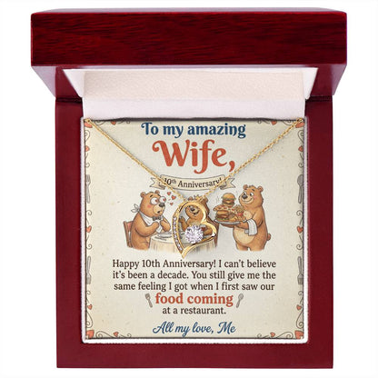 To My Wife Necklace From Husband, Happy 10th Anniversary Gift, Funny Gift For Her - Love Knot Necklace-LKN14367