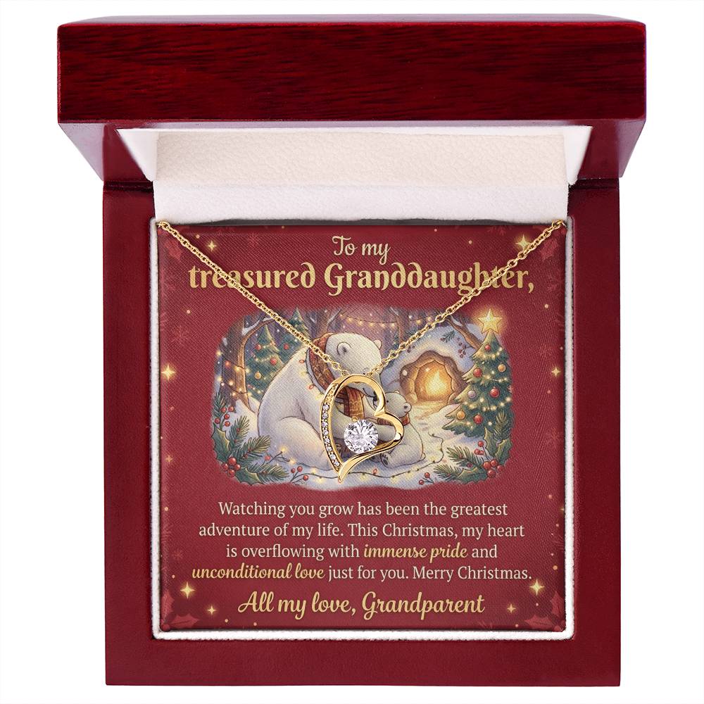 To My Granddaughter Necklace From Grandparent, Christmas Gift, Proud of You Gift for Granddaughter - Love Knot Necklace-LKN91197