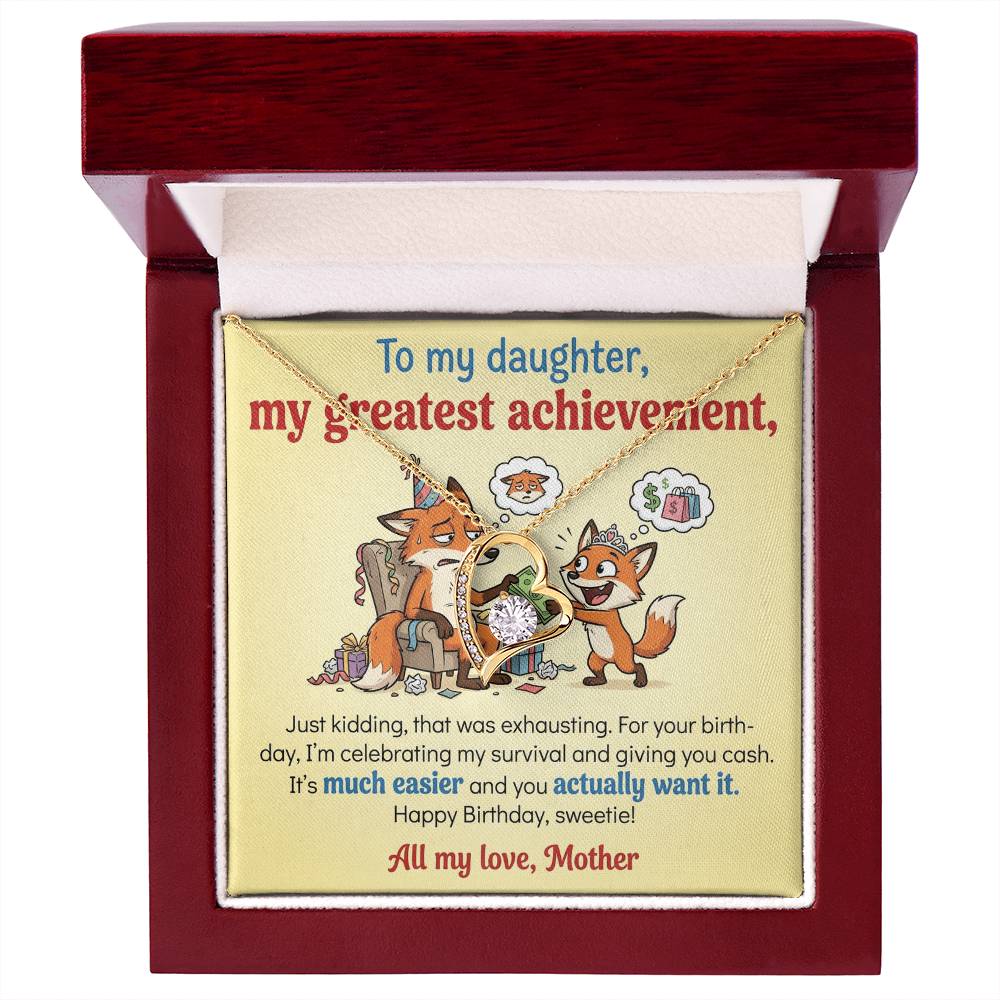 To My Daughter Necklace From Mother, Funny Birthday Gift For Daughter, Gift From Mom, Love Knot Necklace-LKN93599