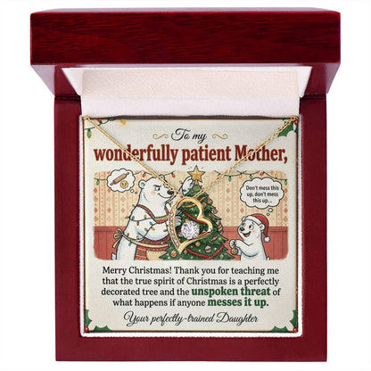 To My Mother Necklace From Daughter, Funny Christmas Gift, Merry Christmas Gift for Mom - Love Knot Necklace-LKN78059